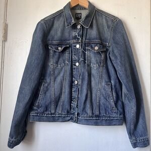Gap 1969 Icon Denim Distressed Jacket RN 54023 Blue Women's Size Medium